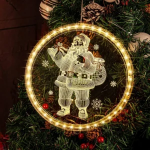 WISZĄCA LAMPKA ILUZJA 3D LED DEKORACJA OZDOBA ŚWIĄTECZNA MIKOŁAJ 2
