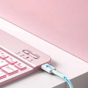 Etui z klawiaturą RGB do Apple iPad 11 2025/10 2022, różowe futerał case 2