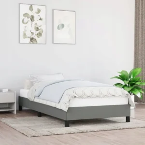 vidaXL Rama łóżka bez materaca, ciemnoszara, 90x200 cm, obita tkaniną 2
