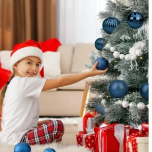 Ozdoba choinkowa Mini bombki świąteczne niebieskie 2