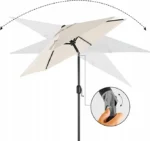 Parasol klasyczny Songmics beże i brązy 200 x 230 cm 2