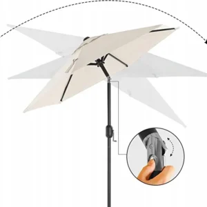 Parasol klasyczny Songmics beże i brązy 200 x 230 cm 2