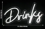 Looklight Neonowy znak, napoje, dekoracja ścienna, ciepła biel, Drinks 4