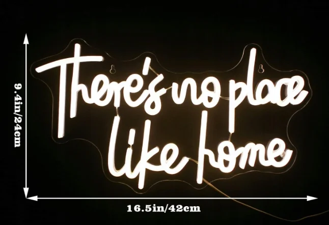 Neon There's no place like home, ściemnialna lampa neonowa LED 2