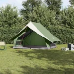 vidaXL Namiot rodzinny z dachem Zielony i Biały 256 x 256 x 185 cm 2