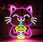 Neonowy znak kota do dekoracji ściennych, neon kota, koci neon znak LED