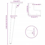 Nogi do stolika kawowego, 4 szt., biale, 42-43 cm, stal 10