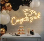 Neon LED z akrylu z gratulacjami, ściemnialny baner z gratulacjami