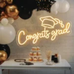 Neon LED z akrylu z gratulacjami, ściemnialny baner z gratulacjami