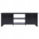 VidaXL Szafka RTV czarna 108 x 30 x 40 cm lite drewno paulownia 2
