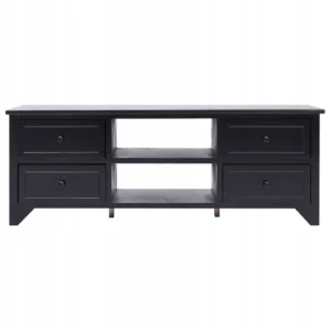 VidaXL Szafka RTV czarna 108 x 30 x 40 cm lite drewno paulownia 2
