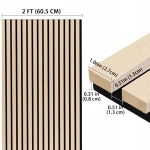 Panele akustyczne 3D z listwami Lamele ścienne Dąb naturalny Unikat 2