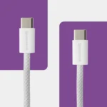 Kabel Szybkiego Ładowania 2xUSB-C PD100/240W Spacetronik 1m Biały Oplot 2
