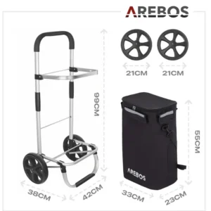 Arebos - Wózek na zakupy 3w1 | Czarny 2
