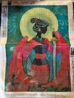 Haft Diamentowy 5D Malowanie Diamentami 30x40cm pani wilk