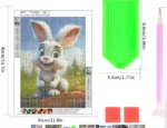 Haft Diamentowy 5D Malowanie Diamentami 30x40cm DIY Królik Lis 3