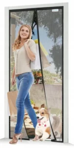 Moskitiera magnetyczna na drzwi balkonowe tarasowe 140 x 220 cm czarna