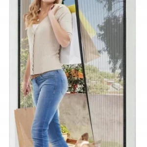 Moskitiera magnetyczna na drzwi balkonowe tarasowe 140 x 220 cm czarna