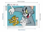 Haft Diamentowy 5D Malowanie Diamentami 30x40cm tom i jerry 2