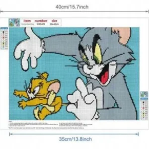 Haft Diamentowy 5D Malowanie Diamentami 30x40cm tom i jerry 2