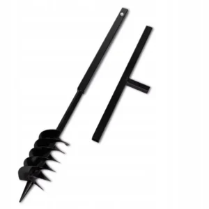 vidaXL Świder z rączką, do dziur,120 mm, podwójna spirala, stalowy, czarny 2