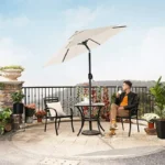Parasol klasyczny Songmics beże i brązy 200 x 230 cm