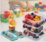 Dziecięce pudełko do przechowywania z pokrywką na klocki Lego,