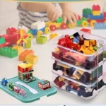 Dziecięce pudełko do przechowywania z pokrywką na klocki Lego,