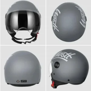 Kask Westt Classic Jet z daszkiem Motocykl Kobiety Mężczyźni