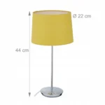 Lampa stołowa z abażurem z tkaniny żółta 2