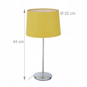 Lampa stołowa z abażurem z tkaniny żółta 2