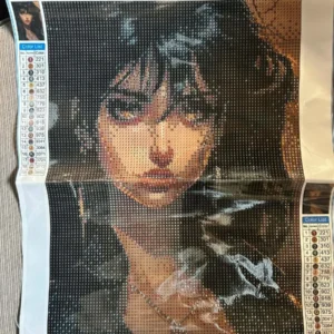 Haft Diamentowy 5D Malowanie Diamentami 30x40cm panna w ciemnuch włosach