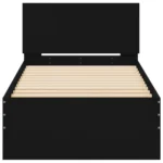 Łóżko pojedyncze drewniane VidaXL 90x200 czarny 5