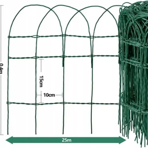 Siatka ogrodowa ogrodzenie 0,4x25m drut pvc zielony Amagabeli Promocja 2