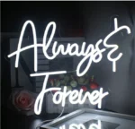 Looklight Always Forever Neon Led Sign - Biała akrylowa lampka nocna USB