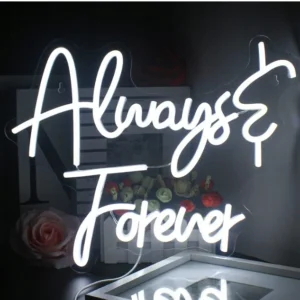 Looklight Always Forever Neon Led Sign - Biała akrylowa lampka nocna USB