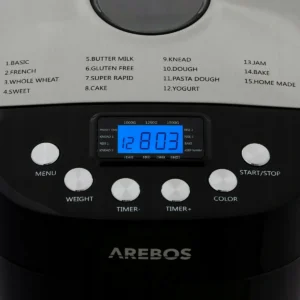 Wypiekacz do chleba Arebos AR-HE-BBA1500B czarny 850 W używany 2