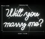 Neon LED Wanxing Will you marry me? Wyjdziesz za mnie? 42 x 25 cm biały 6