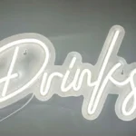 Looklight Neonowy znak, napoje, dekoracja ścienna, ciepła biel, Drinks