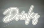 Looklight Neonowy znak, napoje, dekoracja ścienna, ciepła biel, Drinks