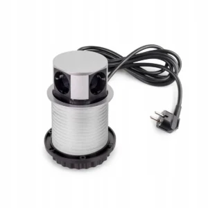 Emuca Chowana listwa zasilająca Vertikal, 3xUE + 2xUSB A,+1x USB C, Srebrna