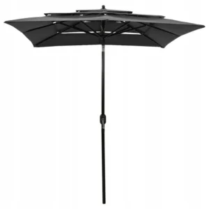 VidaXL 3-poziomowy parasol na aluminiowym słupku, antracytowy, 2x2 m 2