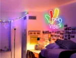 Neon Lighting Good Vibes, ściemnialna lampa neonowa LED z przełącznikiem 3