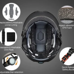 ILM Kask rowerowy dla dorosłych z ładowanym przez USB 2
