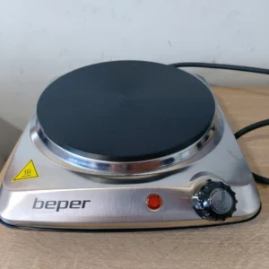 BEPER 90820 jednopalnikowa kuchenka elektryczna ze stali nierdzewnej 1500w 2