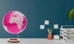 Exerz podświetlany globus o 33cm z drewnianą podstawą mapa w jęz. ANGIELSKI 5