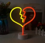 lucunstar Neon w kształcie serca z podstawą walentynki
