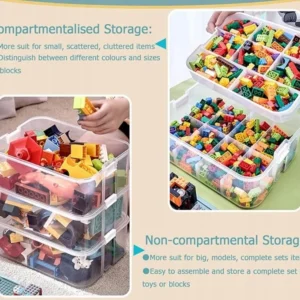 Dziecięce pudełko do przechowywania z pokrywką na klocki Lego, 2