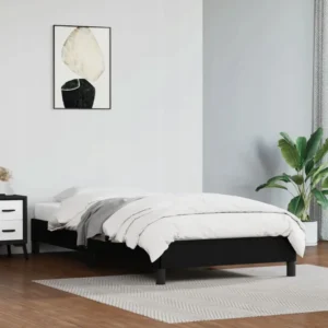 Łóżko pojedyncze tapicerowane VidaXL 90x200 czarny 2