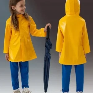 Strój Coraline dla dzieci z żółtą peleryną i niebieskimi spodniami 135cm 2